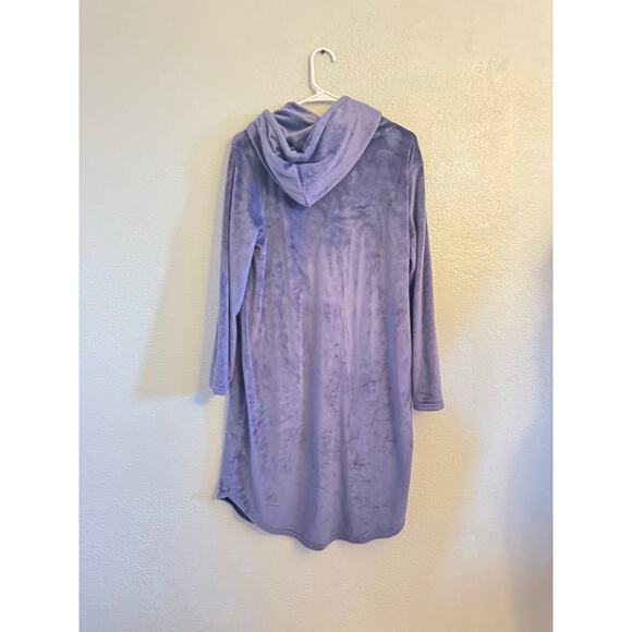 32 Degrees Purple Cozy Heat Sleepwear Fluffy Hoodie Dress S/M - Picture 3 of 7